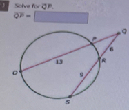 Solve for QP.
overline QP=□
Q