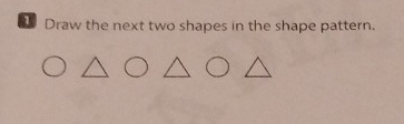 Draw the next two shapes in the shape pattern.