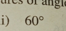 ares of angl 
i) 60°