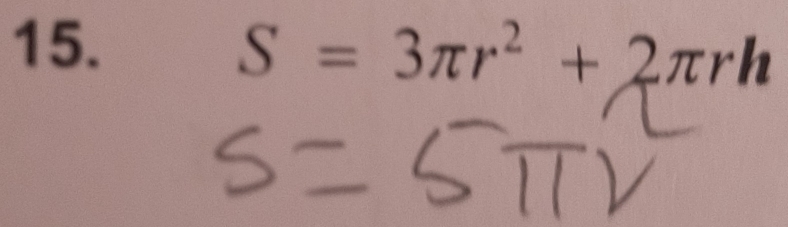 S=3π r^2+2π rh