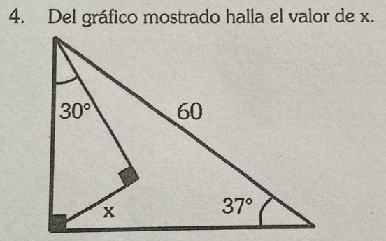 Del gráfico mostrado halla el valor de x.