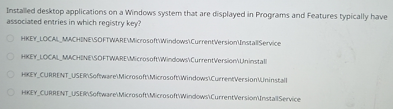 Solved: Installed desktop applications on a Windows system that are ...