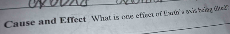 Cause and Effect What is one effect of Earth’s axis being tilted?