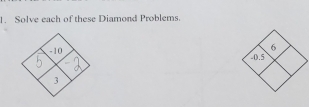 Solve each of these Diamond Problems.