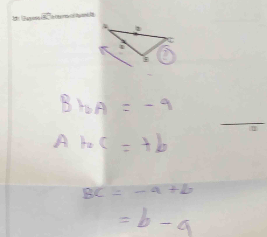 BtoA=-9
A b. c=+b
BC=-9+b
=b-a