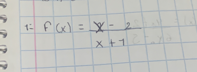 1 f(x)= (x-2)/x+7 