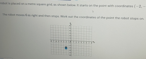 Solved: robot is placed on a metre square grid, as shown below. It ...