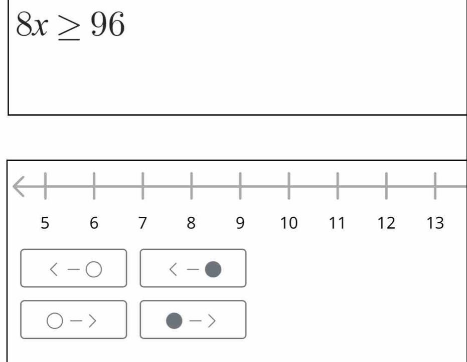 8x≥ 96
a