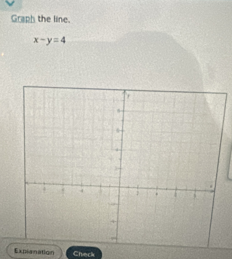 Graph the line,
x-y=4
Expianation Cneck