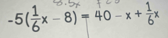 -5(हx - 8) = 40- x + हx