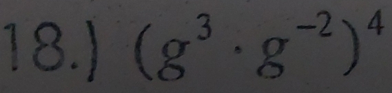 18.) (g^3· g^(-2))^4