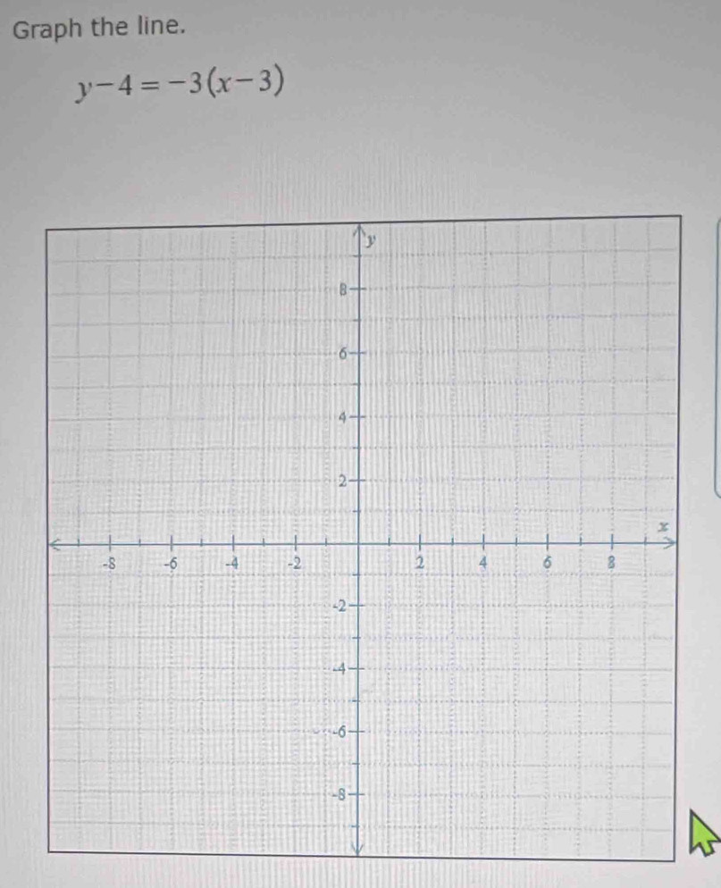 Graph the line.
y-4=-3(x-3)