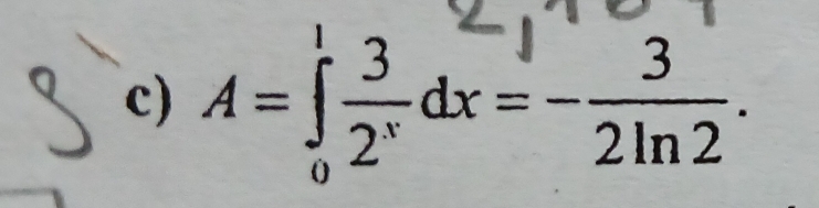 A=∈tlimits _0^(1frac 3)2^xdx=- 3/2ln 2 .