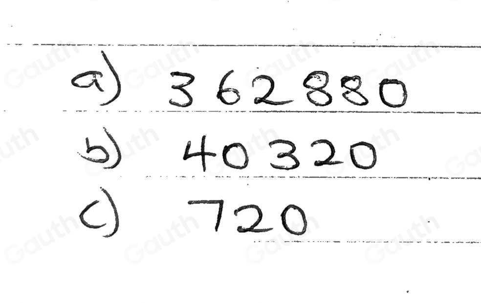 Solved: A baseball team has 9 players. How many batting orders are ...