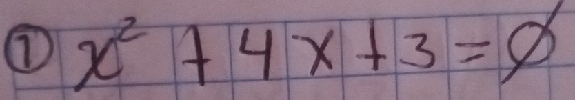 ⑦ x^2+4x+3=varnothing