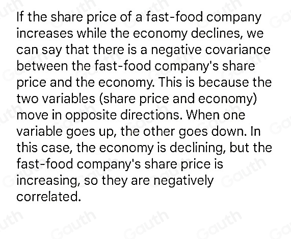 Solved: (26 out of 35) If the share price of a fast-food company ...