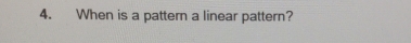 When is a pattern a linear pattern?