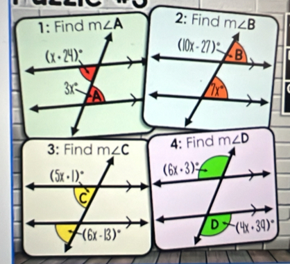 2: Find
1: Find m∠ A m∠ B
m∠ D