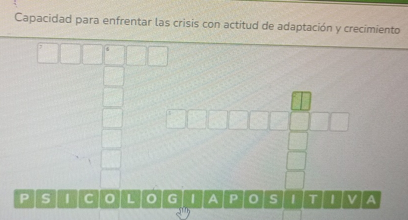 Capacidad para enfrentar las crisis con actitud de adaptación y crecimiento 
5 
S C L G A P s 1 T V A