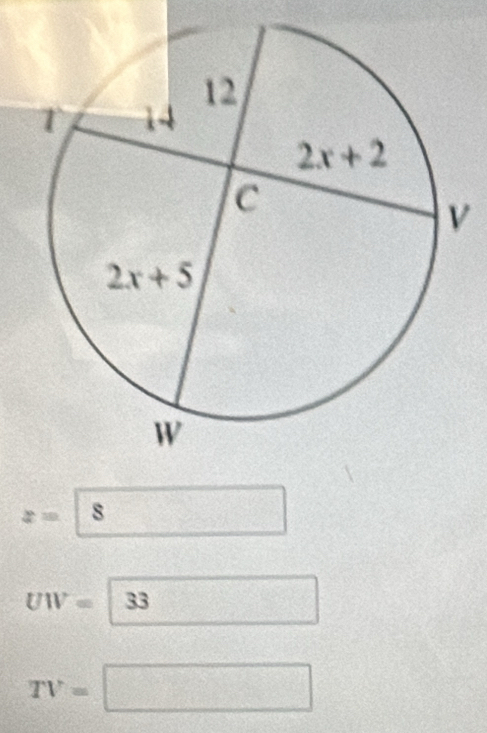 z=| 8
UW=33°
frac □ 
TV=□