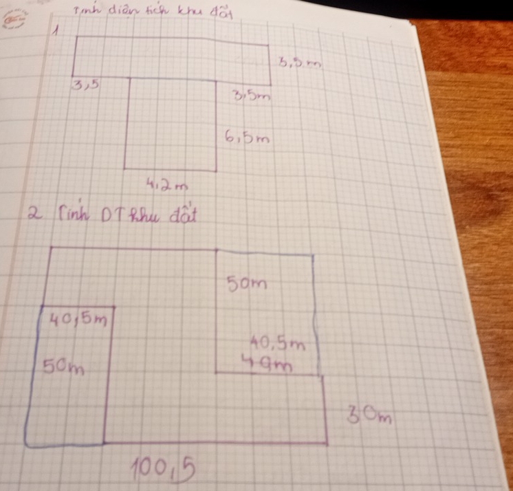 Tink diòn tich khu dà 
2 Tinh OT Rhe dàt
5am
40/ 5m
40, 5m
5om yam
30m
100. 15