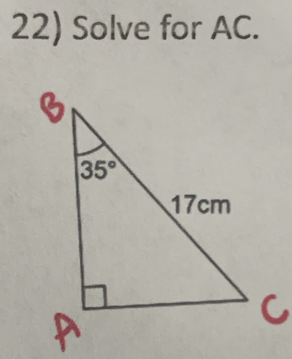 Solve for AC.