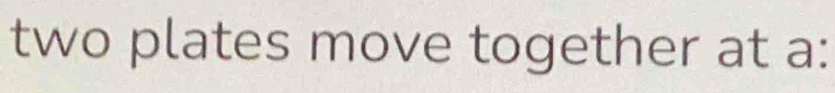 two plates move together at a :