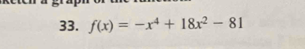 f(x)=-x^4+18x^2-81