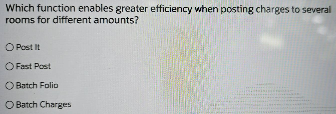 Solved: Which function enables greater efficiency when posting charges ...