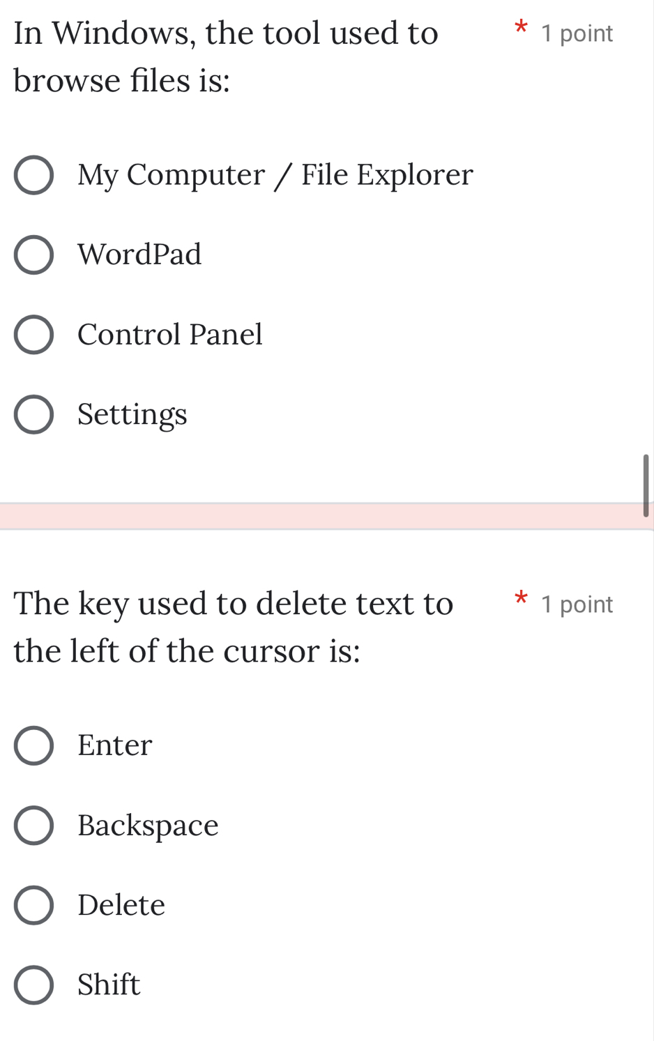 Solved: In Windows, the tool used to 1 point browse files is: My ...