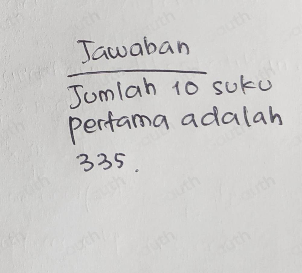 Tawaban 
Jumlah 10 sUko 
perfama adalah
335