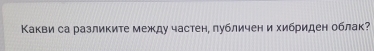 Какви са разликите между частен, публичен и хибриден облак?