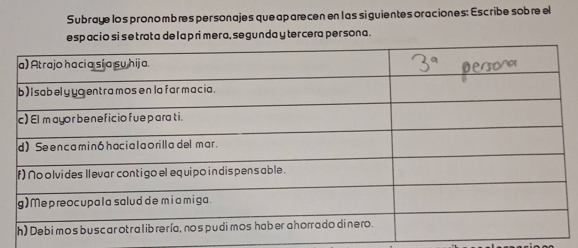 Resuelto:Subraye los pronombres per sonajes que aparecen en l as si ...