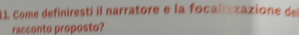 Come definirestí il narratore e la focalizzazione de 
racconto proposto?