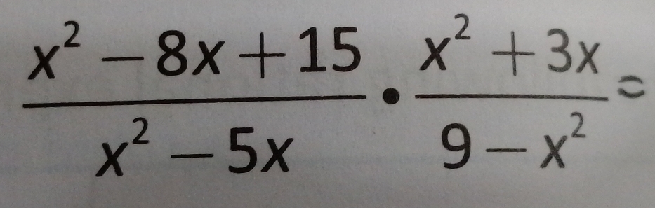  (x^2-8x+15)/x^2-5x ·  (x^2+3x)/9-x^2 =