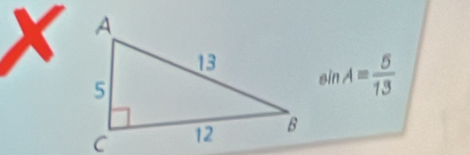 sin A= 5/13 