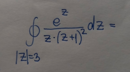 ∈t frac e^zz· (z+1)^2dz=
|z|=3