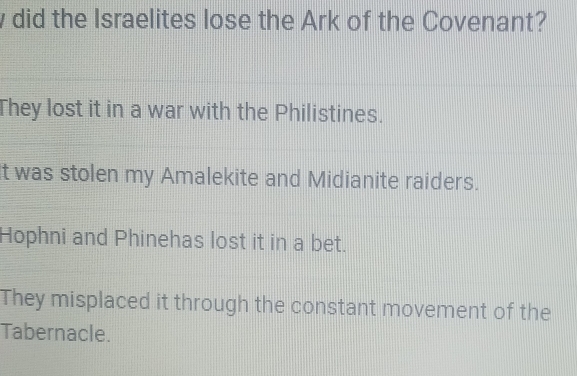 Solved: did the Israelites lose the Ark of the Covenant? They lost it ...