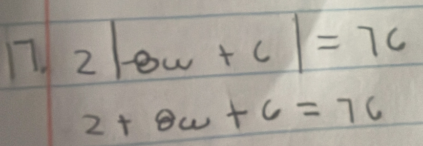 2|-8w+c|=7c
2+8w+6=76