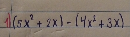 (5x^2+2x)-(4x^2+3x)