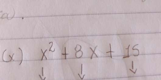 a
(X ) x^2+8x+15