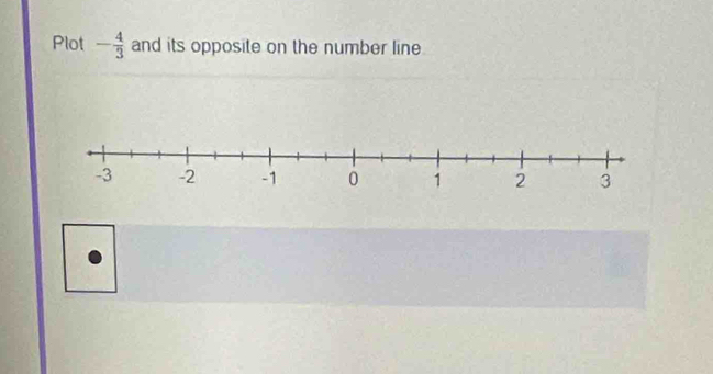 Plot - 4/3  and its opposite on the number line