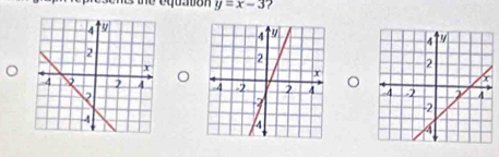 the equaton y=x-3.