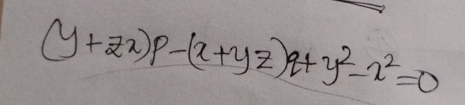 (y+zx)p-(x+yz)q+y^2-x^2=0