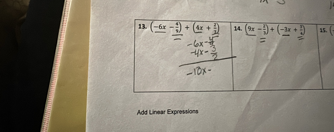 Add Linear Expressions