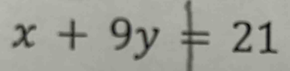 x+9y=21