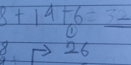 8+14+6=32
① 
_ 
frac □ ] 
26
4+