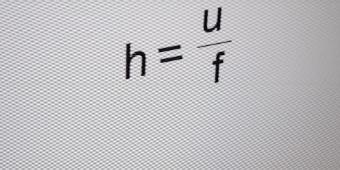 h= u/f 