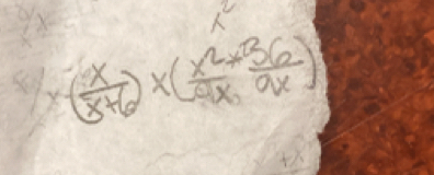 x^2
x( x/x+6 )* ( (x^2+36)/9x )