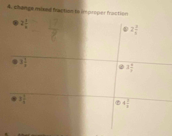 4, change mixed fraction to improper fraction